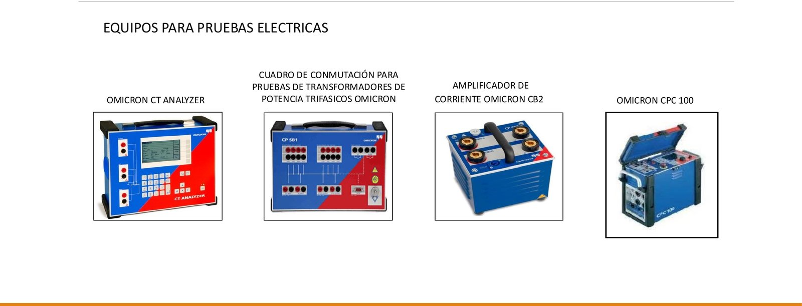 OMICRON CT Analyzer, cuadro de conmutación, amplificador CB2 y CPC 100